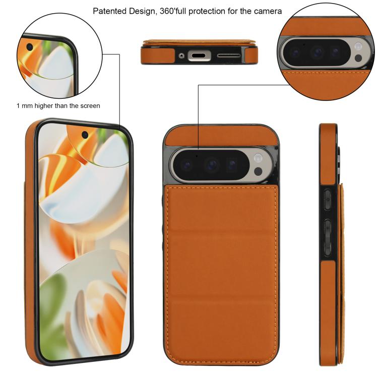 For Google Pixel 9 / 9 Pro Tri-fold Holder Leather Phone Case with Card Slot