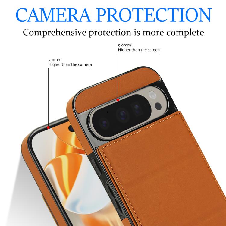 For Google Pixel 9 / 9 Pro Tri-fold Holder Leather Phone Case with Card Slot
