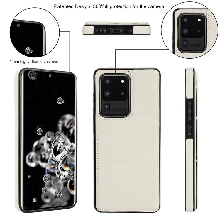 For Samsung Galaxy S20 Ultra Tri-fold Holder Leather Phone Case with Card Slot