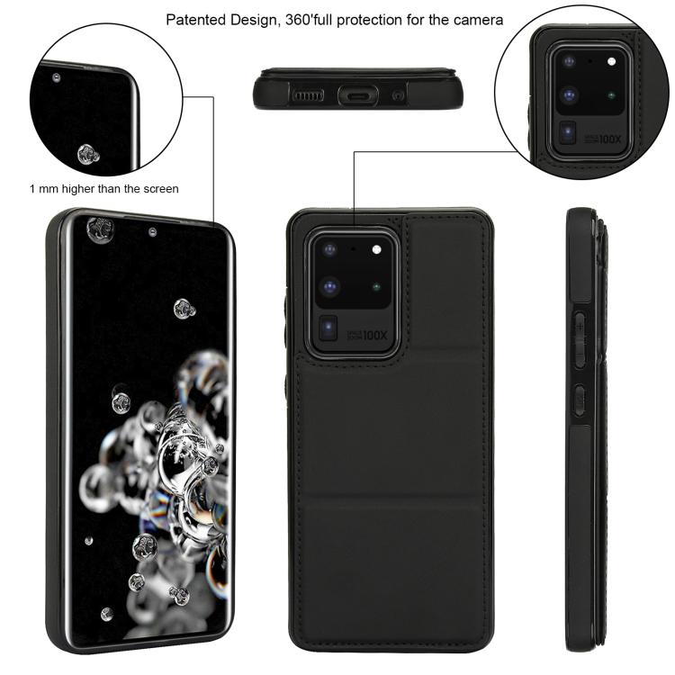 For Samsung Galaxy S20 Ultra Tri-fold Holder Leather Phone Case with Card Slot