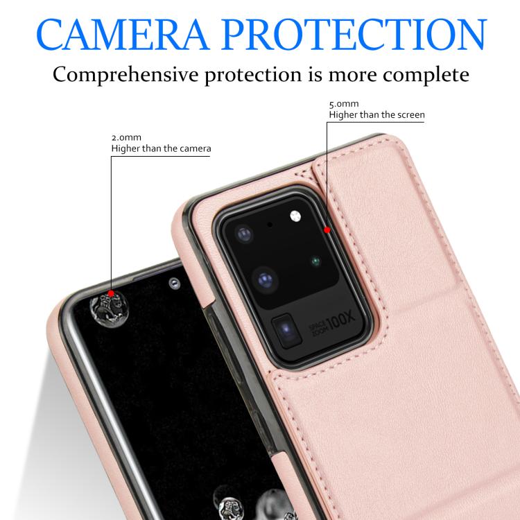 For Samsung Galaxy S20 Ultra Tri-fold Holder Leather Phone Case with Card Slot