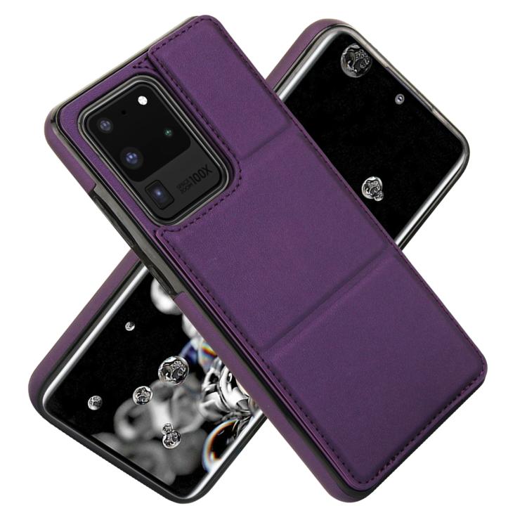 For Samsung Galaxy S20 Ultra Tri-fold Holder Leather Phone Case with Card Slot