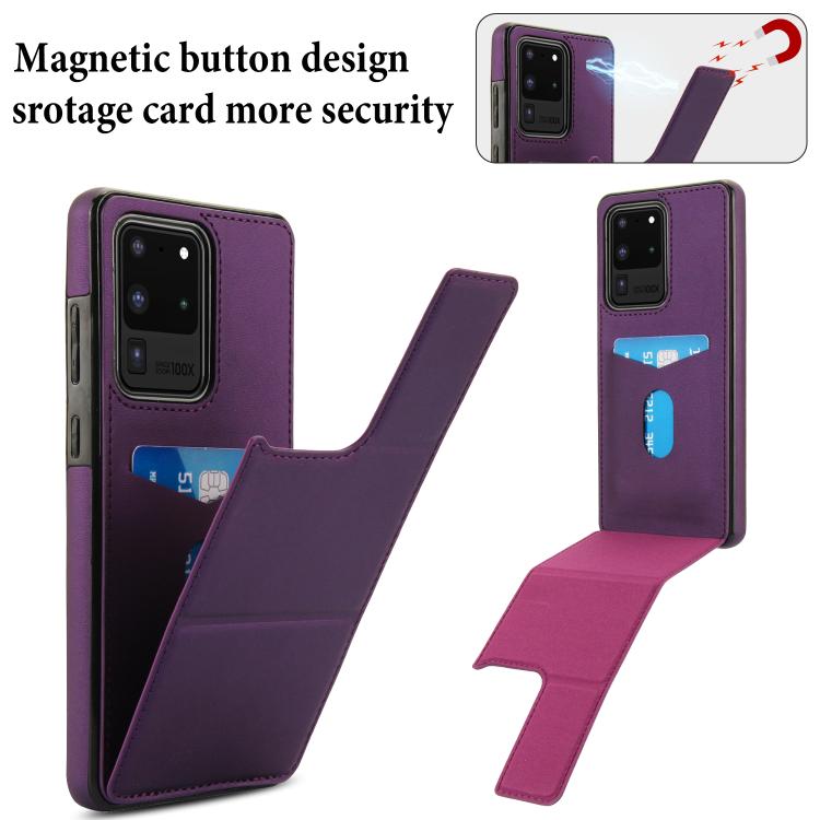 For Samsung Galaxy S20 Ultra Tri-fold Holder Leather Phone Case with Card Slot