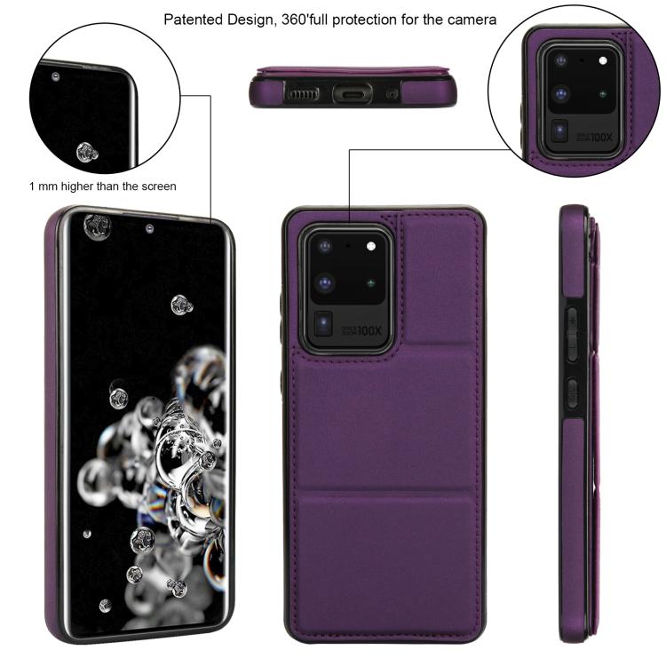 For Samsung Galaxy S20 Ultra Tri-fold Holder Leather Phone Case with Card Slot