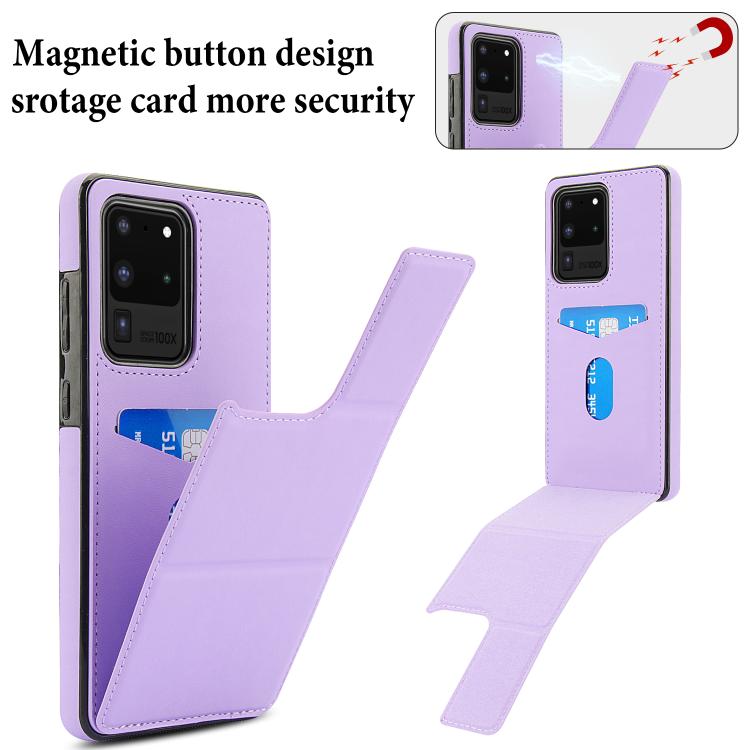 For Samsung Galaxy S20 Ultra Tri-fold Holder Leather Phone Case with Card Slot