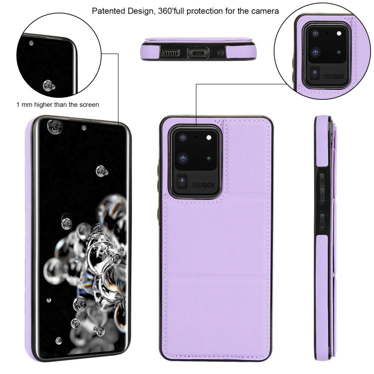 For Samsung Galaxy S20 Ultra Tri-fold Holder Leather Phone Case with Card Slot
