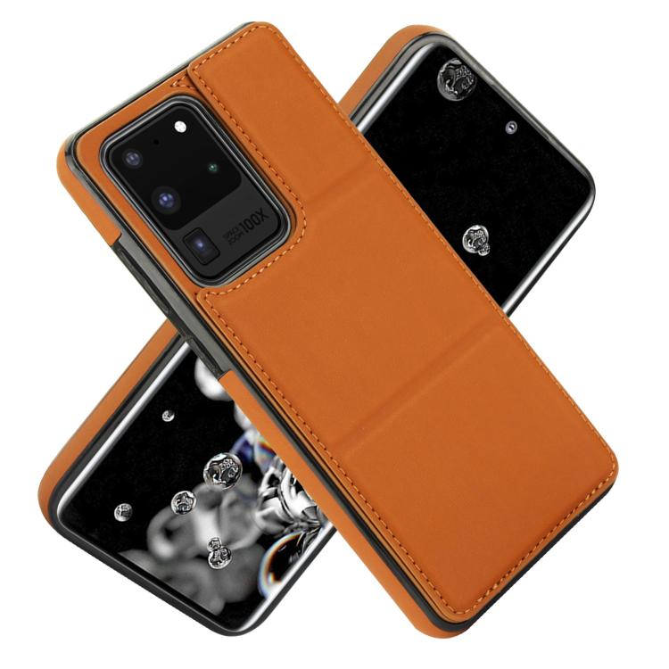 For Samsung Galaxy S20 Ultra Tri-fold Holder Leather Phone Case with Card Slot