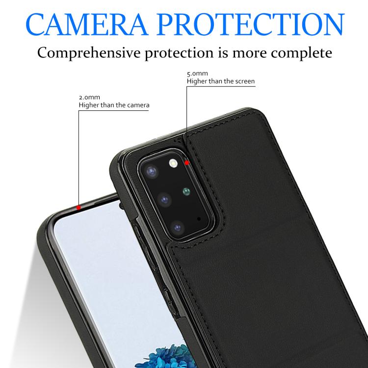 For Samsung Galaxy S20 Tri-fold Holder Leather Phone Case with Card Slot