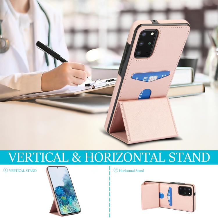 For Samsung Galaxy S20 Tri-fold Holder Leather Phone Case with Card Slot