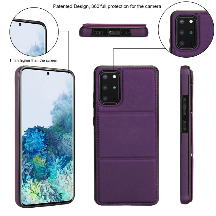 For Samsung Galaxy S20 Tri-fold Holder Leather Phone Case with Card Slot