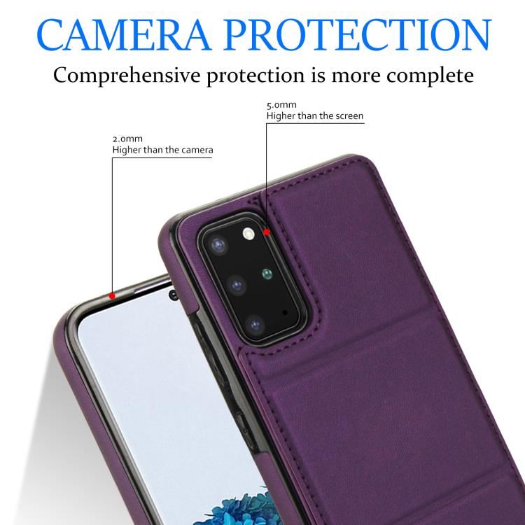 For Samsung Galaxy S20 Tri-fold Holder Leather Phone Case with Card Slot