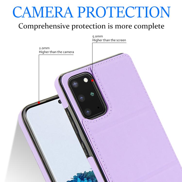 For Samsung Galaxy S20 Tri-fold Holder Leather Phone Case with Card Slot