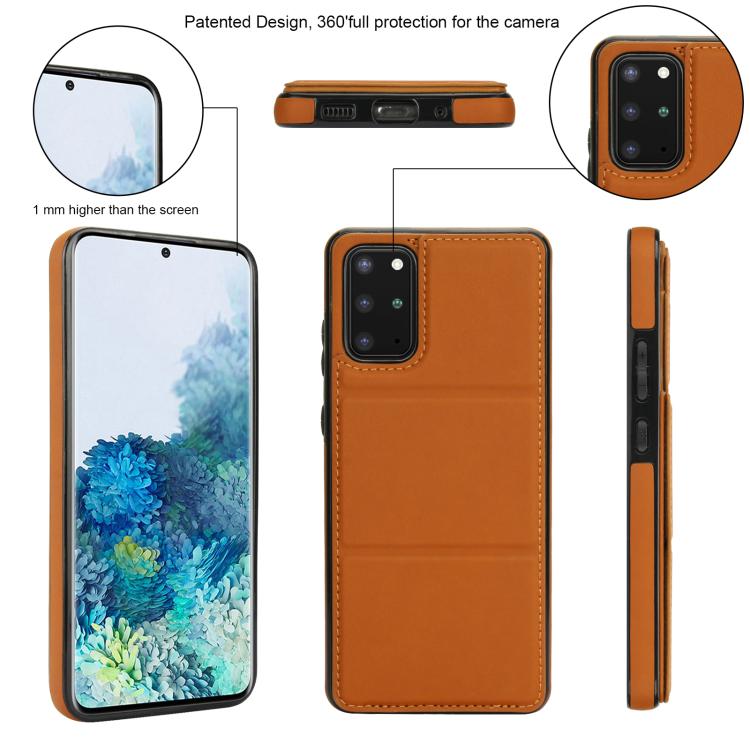 For Samsung Galaxy S20 Tri-fold Holder Leather Phone Case with Card Slot