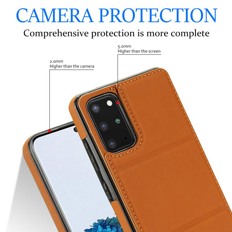 For Samsung Galaxy S20 Tri-fold Holder Leather Phone Case with Card Slot