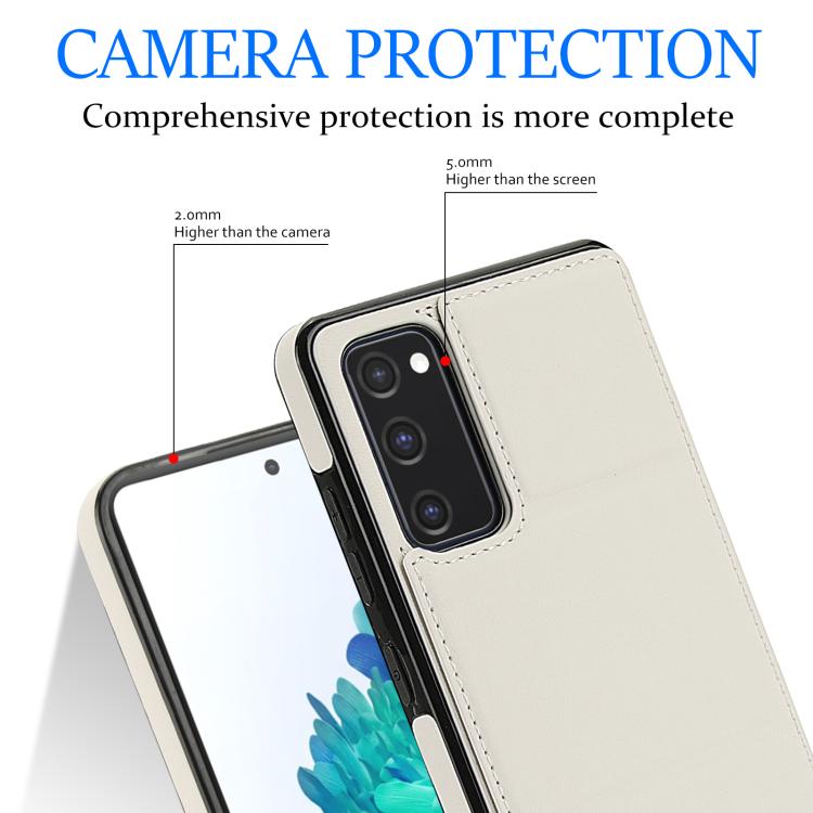 For Samsung Galaxy S20 FE Tri-fold Holder Leather Phone Case with Card Slot