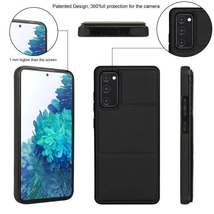 For Samsung Galaxy S20 FE Tri-fold Holder Leather Phone Case with Card Slot