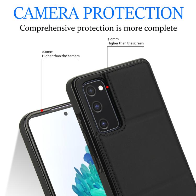 For Samsung Galaxy S20 FE Tri-fold Holder Leather Phone Case with Card Slot