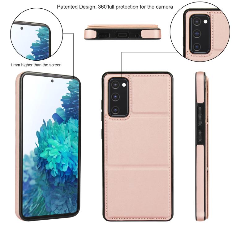 For Samsung Galaxy S20 FE Tri-fold Holder Leather Phone Case with Card Slot