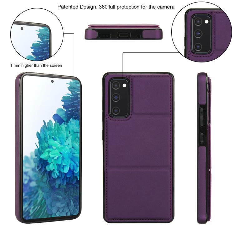 For Samsung Galaxy S20 FE Tri-fold Holder Leather Phone Case with Card Slot