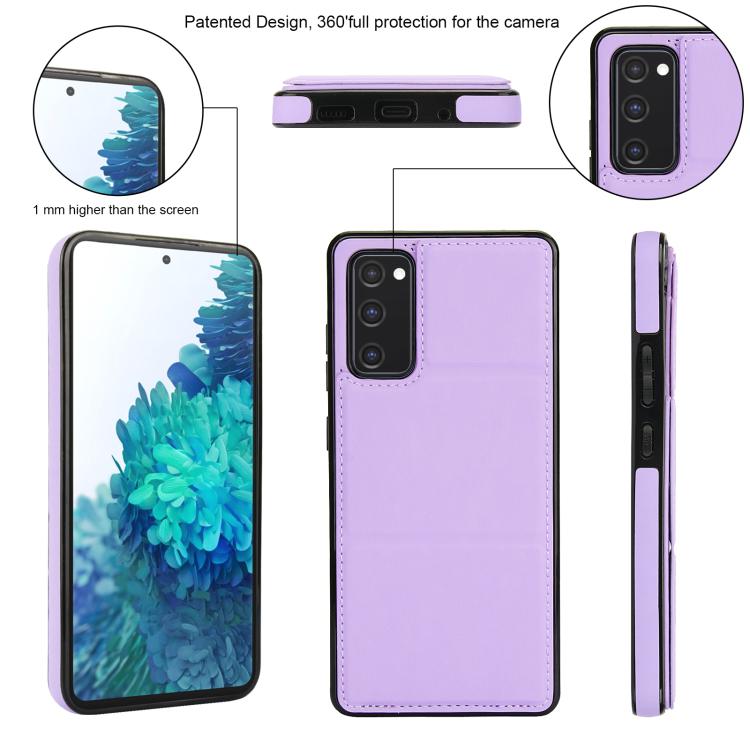 For Samsung Galaxy S20 FE Tri-fold Holder Leather Phone Case with Card Slot