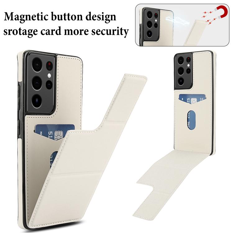 For Samsung Galaxy S21 Ultra 5G Tri-fold Holder Leather Phone Case with Card Slot