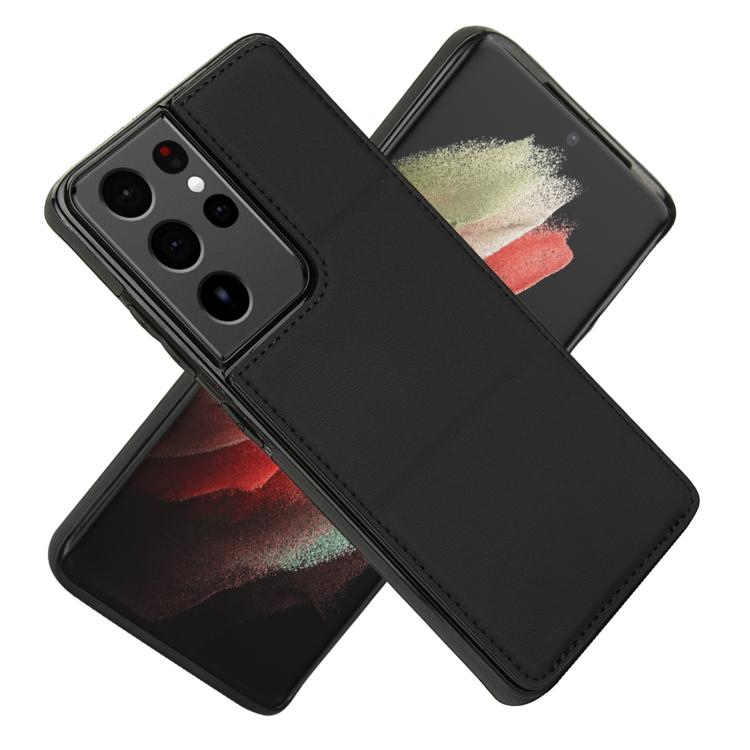 For Samsung Galaxy S21 Ultra 5G Tri-fold Holder Leather Phone Case with Card Slot