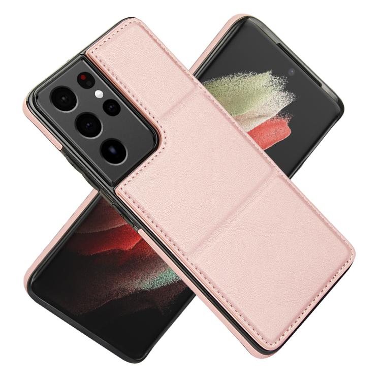 For Samsung Galaxy S21 Ultra 5G Tri-fold Holder Leather Phone Case with Card Slot