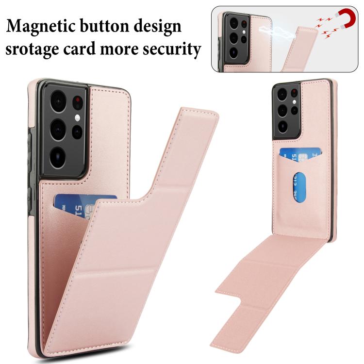 For Samsung Galaxy S21 Ultra 5G Tri-fold Holder Leather Phone Case with Card Slot