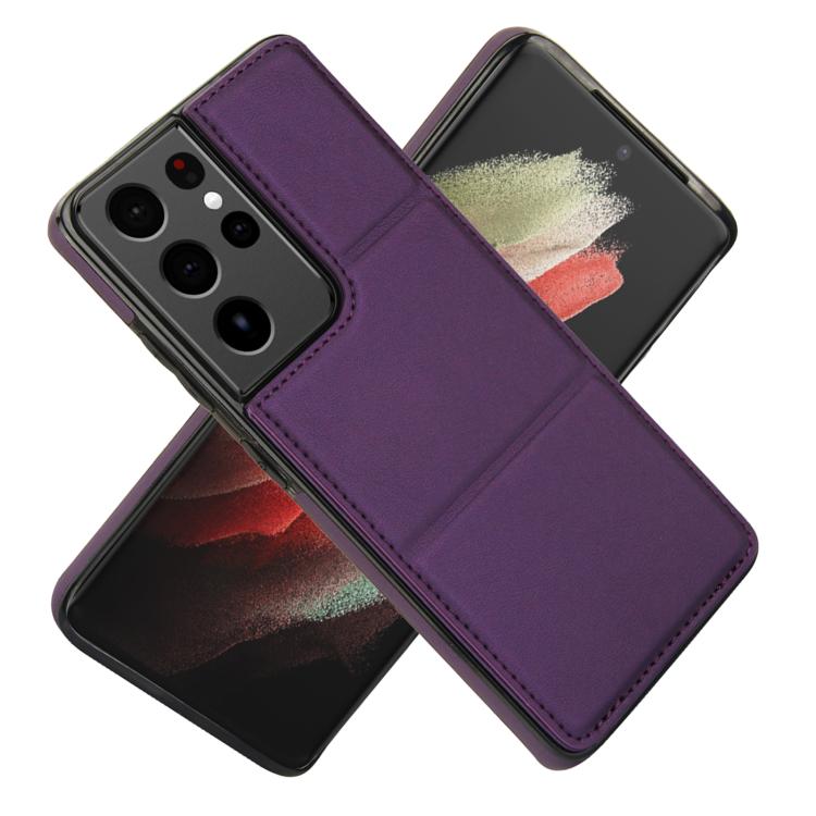 For Samsung Galaxy S21 Ultra 5G Tri-fold Holder Leather Phone Case with Card Slot