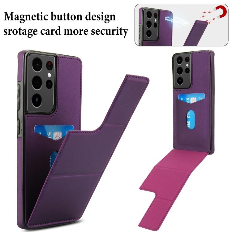 For Samsung Galaxy S21 Ultra 5G Tri-fold Holder Leather Phone Case with Card Slot