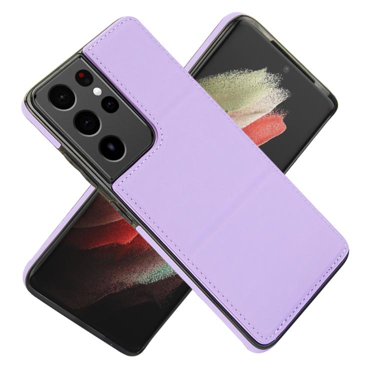For Samsung Galaxy S21 Ultra 5G Tri-fold Holder Leather Phone Case with Card Slot