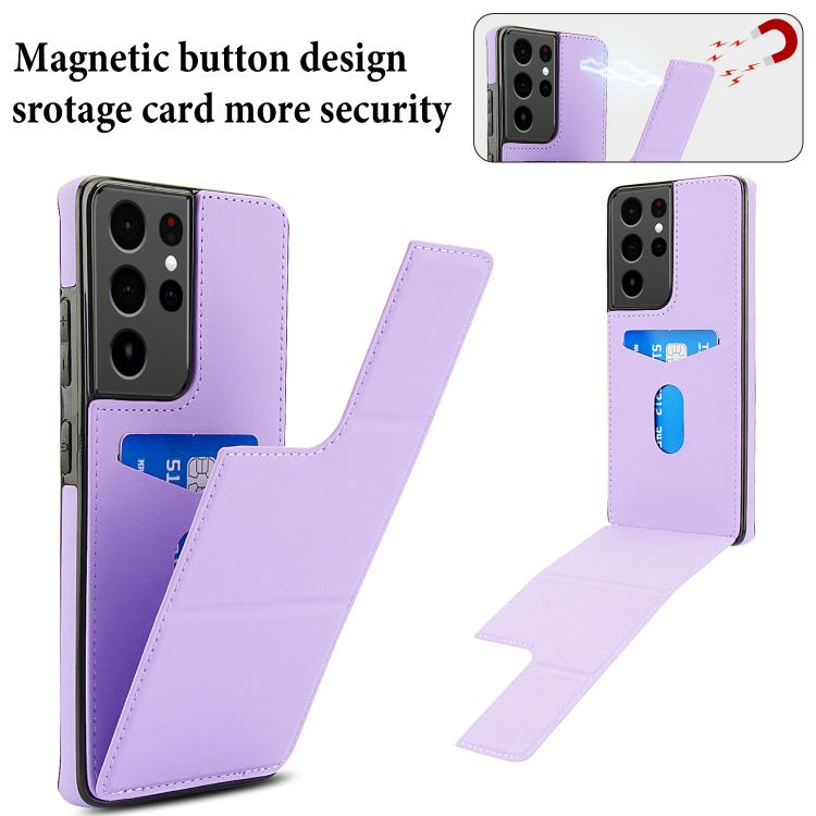 For Samsung Galaxy S21 Ultra 5G Tri-fold Holder Leather Phone Case with Card Slot