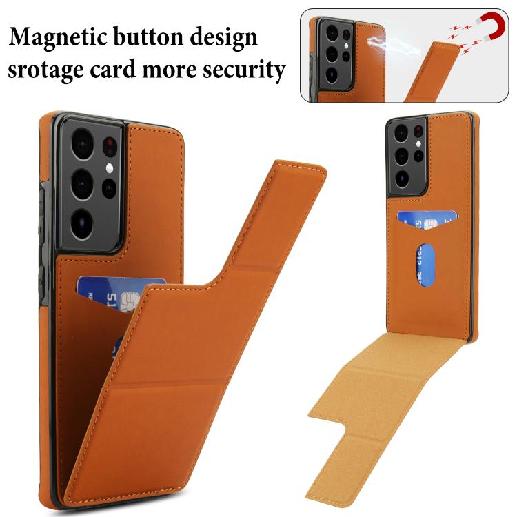 For Samsung Galaxy S21 Ultra 5G Tri-fold Holder Leather Phone Case with Card Slot