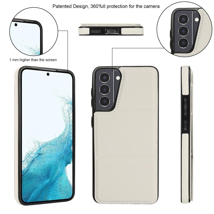 For Samsung Galaxy S21 5G Tri-fold Holder Leather Phone Case with Card Slot