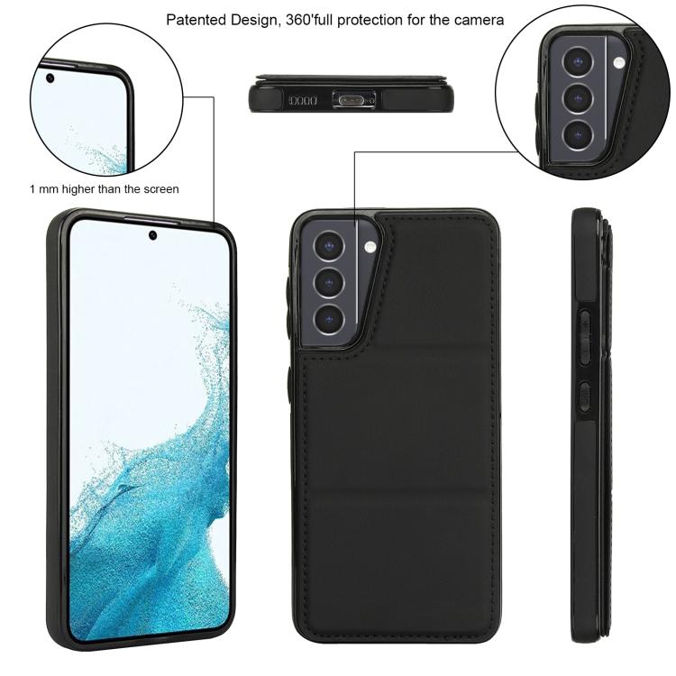 For Samsung Galaxy S21 5G Tri-fold Holder Leather Phone Case with Card Slot