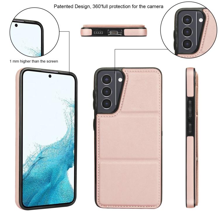 For Samsung Galaxy S21 5G Tri-fold Holder Leather Phone Case with Card Slot
