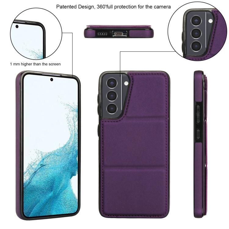 For Samsung Galaxy S21 5G Tri-fold Holder Leather Phone Case with Card Slot
