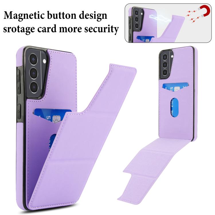 For Samsung Galaxy S21 5G Tri-fold Holder Leather Phone Case with Card Slot