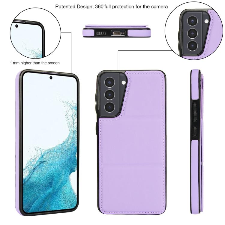 For Samsung Galaxy S21 5G Tri-fold Holder Leather Phone Case with Card Slot