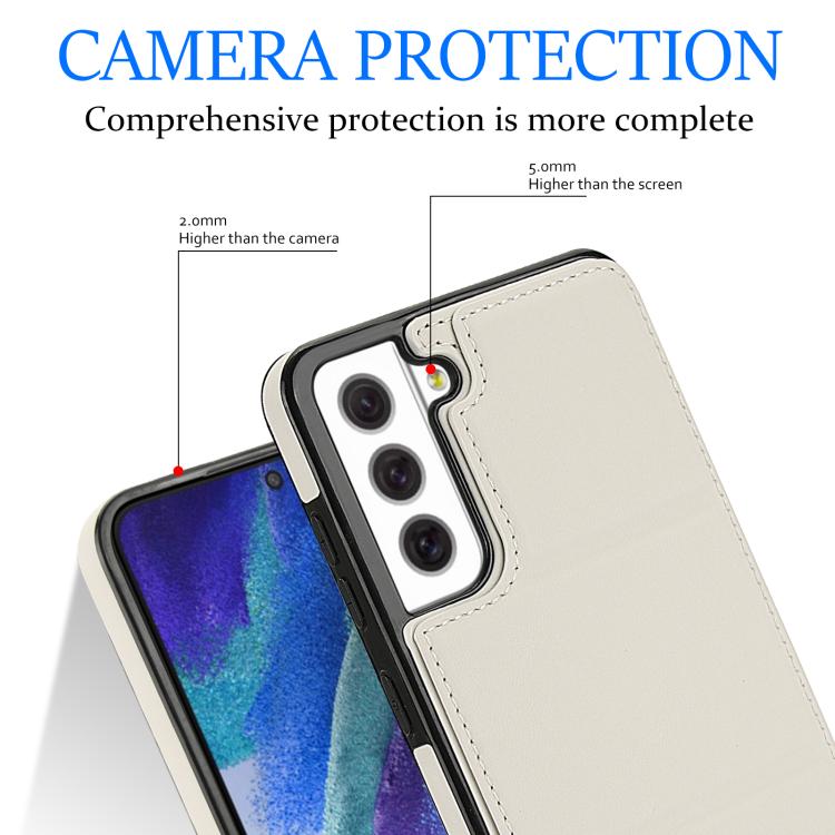 For Samsung Galaxy S21 FE 5G Tri-fold Holder Leather Phone Case with Card Slot