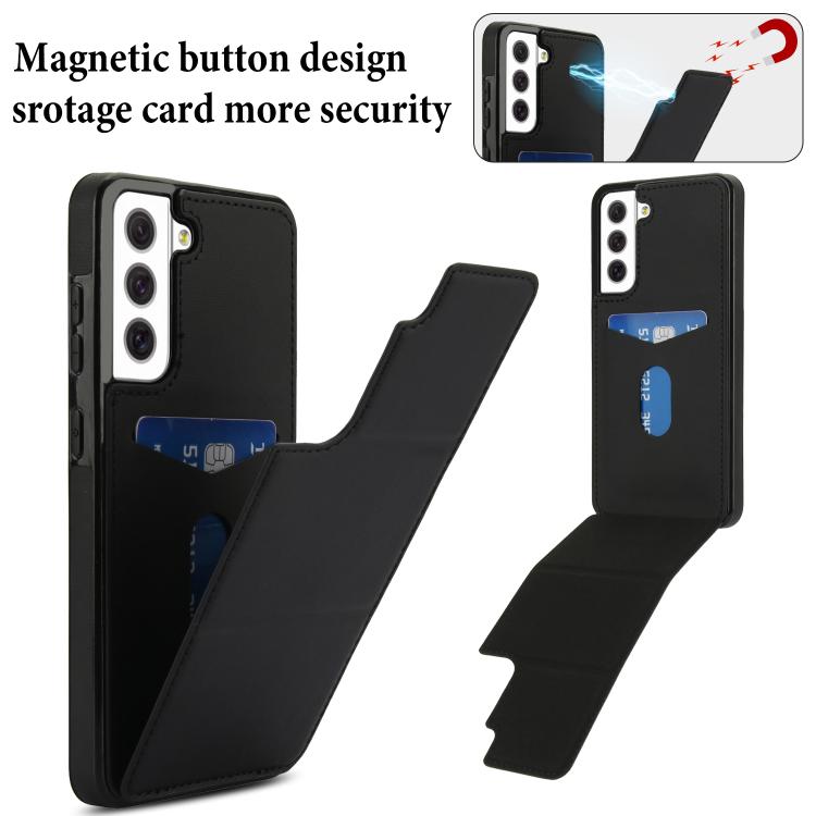 For Samsung Galaxy S21 FE 5G Tri-fold Holder Leather Phone Case with Card Slot