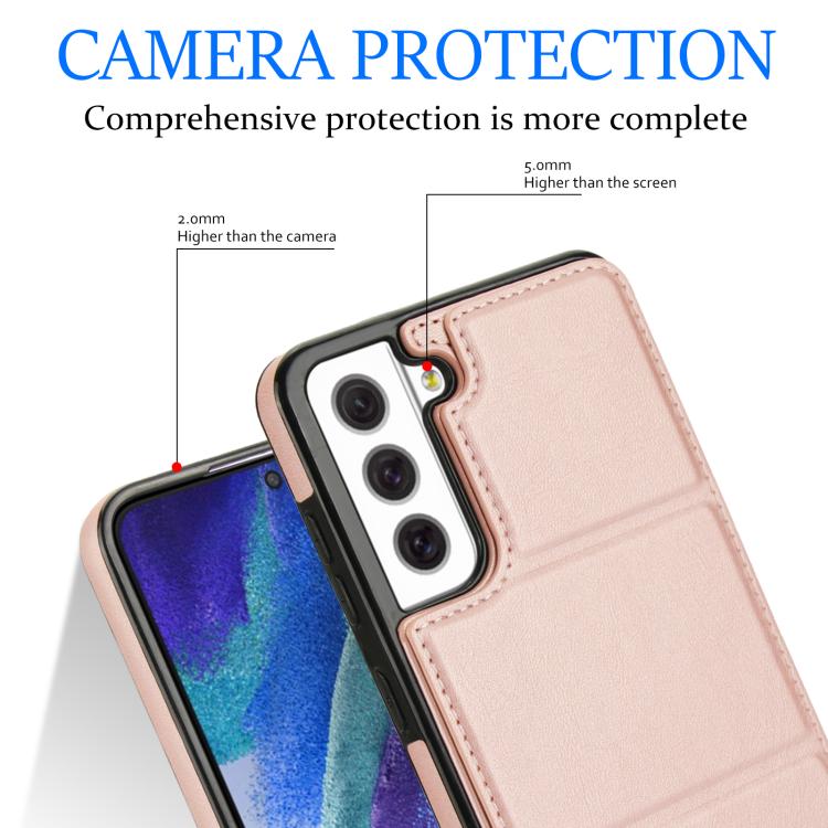 For Samsung Galaxy S21 FE 5G Tri-fold Holder Leather Phone Case with Card Slot