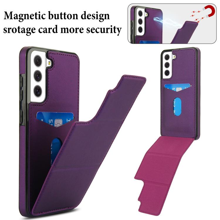 For Samsung Galaxy S21 FE 5G Tri-fold Holder Leather Phone Case with Card Slot