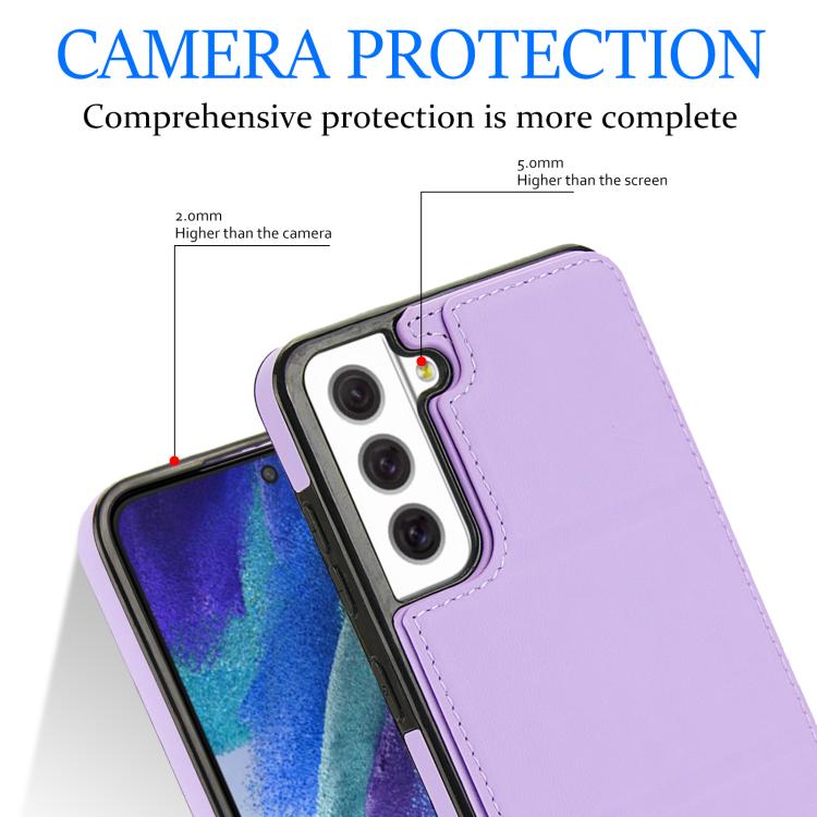 For Samsung Galaxy S21 FE 5G Tri-fold Holder Leather Phone Case with Card Slot