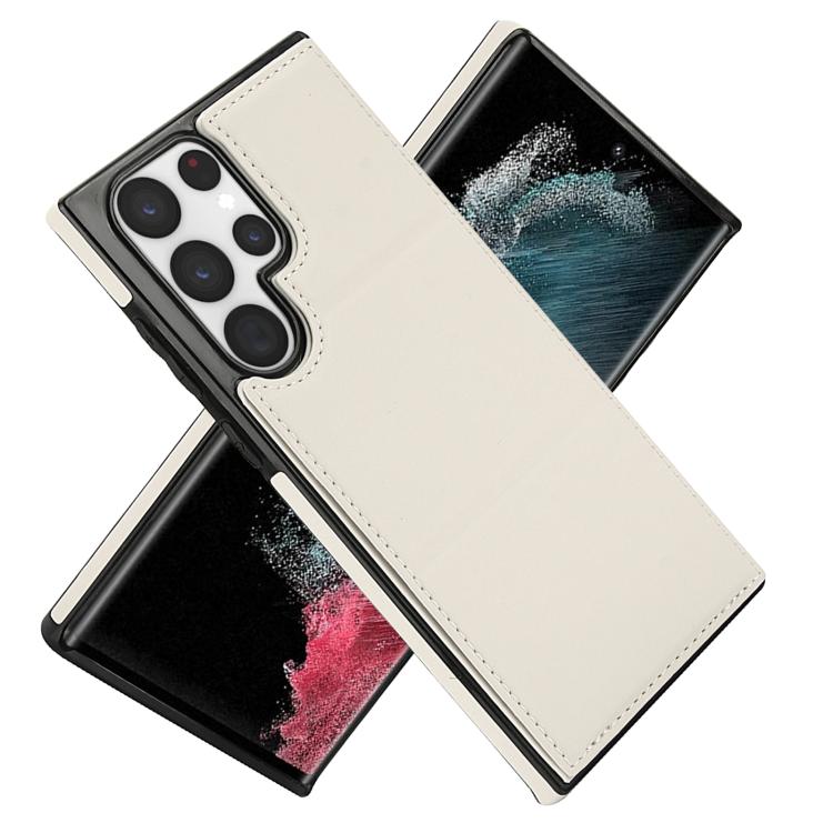 For Samsung Galaxy S22 Ultra 5G Tri-fold Holder Leather Phone Case with Card Slot