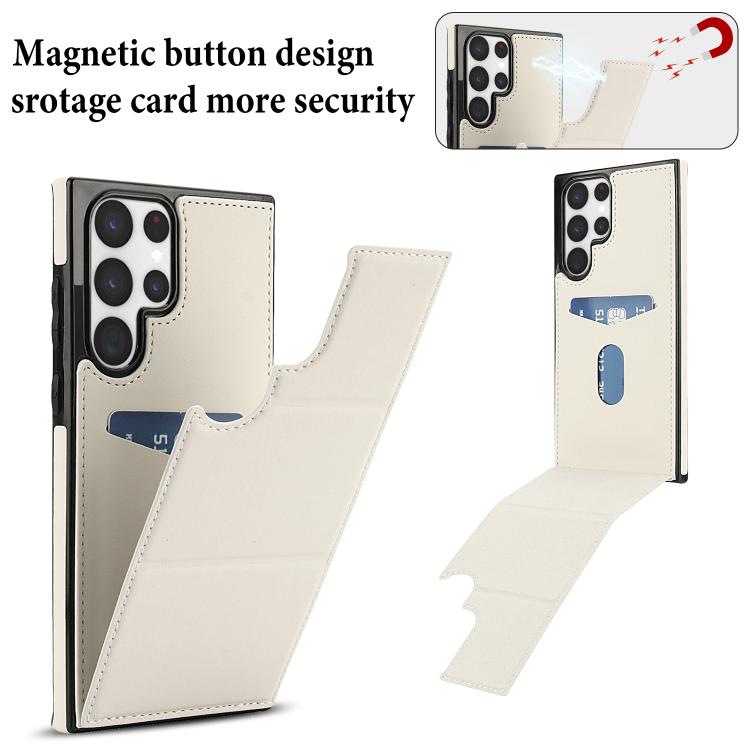 For Samsung Galaxy S22 Ultra 5G Tri-fold Holder Leather Phone Case with Card Slot