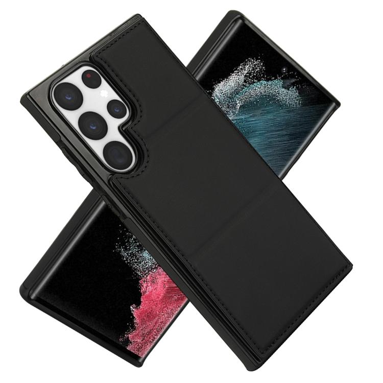 For Samsung Galaxy S22 Ultra 5G Tri-fold Holder Leather Phone Case with Card Slot