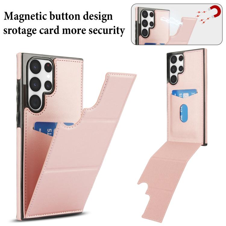 For Samsung Galaxy S22 Ultra 5G Tri-fold Holder Leather Phone Case with Card Slot