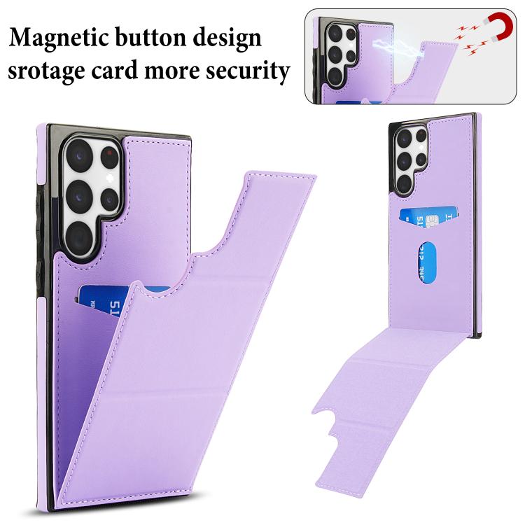 For Samsung Galaxy S22 Ultra 5G Tri-fold Holder Leather Phone Case with Card Slot
