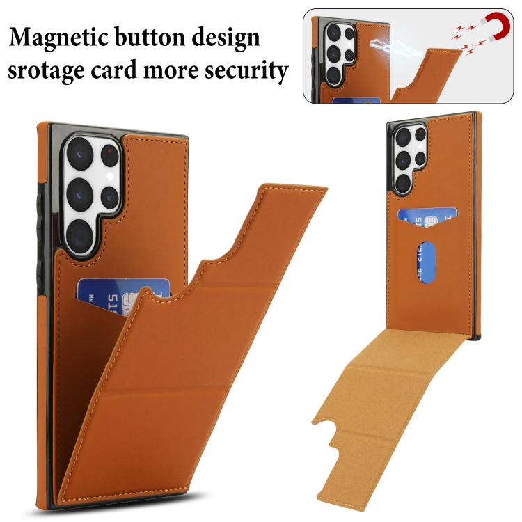 For Samsung Galaxy S22 Ultra 5G Tri-fold Holder Leather Phone Case with Card Slot
